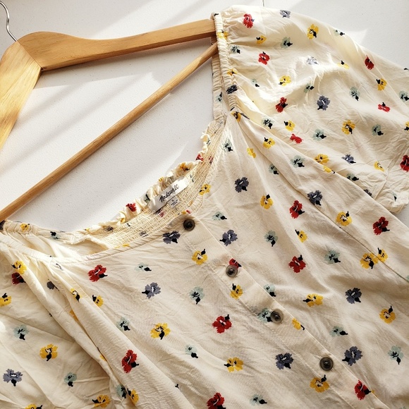 Madewell Seamed Button-Down Shirt Confetti Floral - Picture 7 of 8